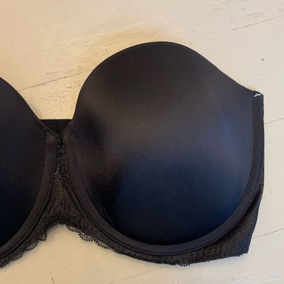 NWT Lilyette black strapless underwired balconette bra size 40DD - Picture 3 of 8